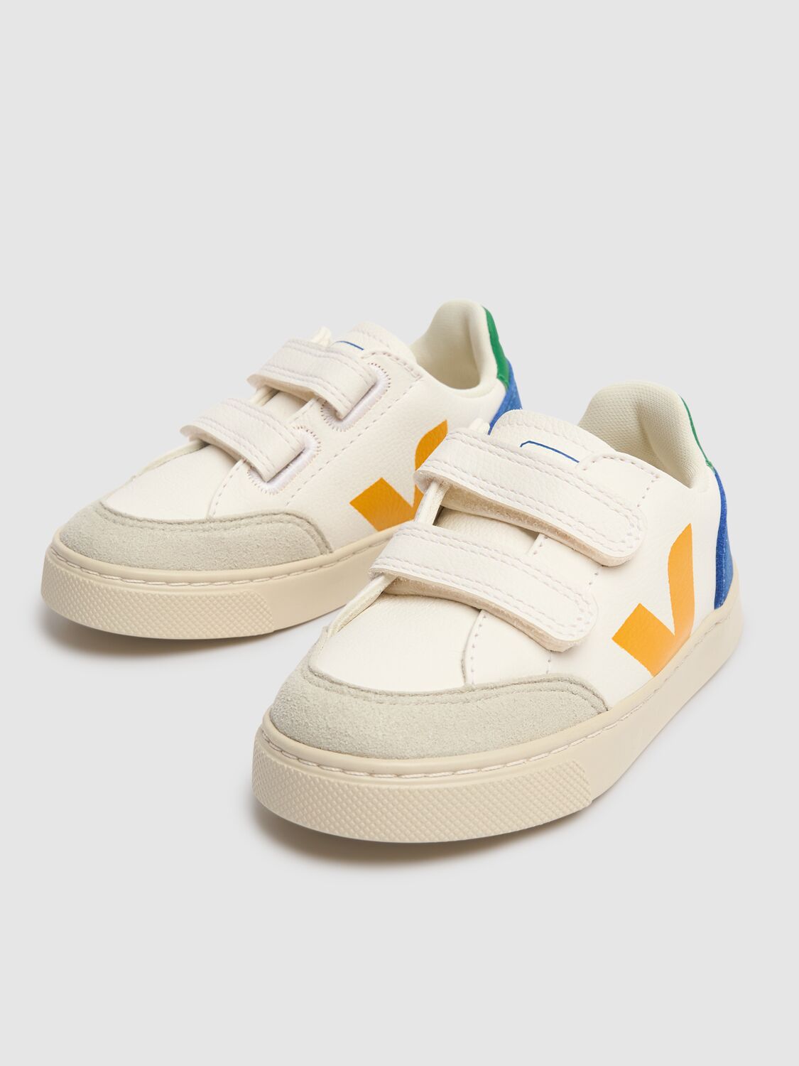 Veja Leather Strap Sneakers In White