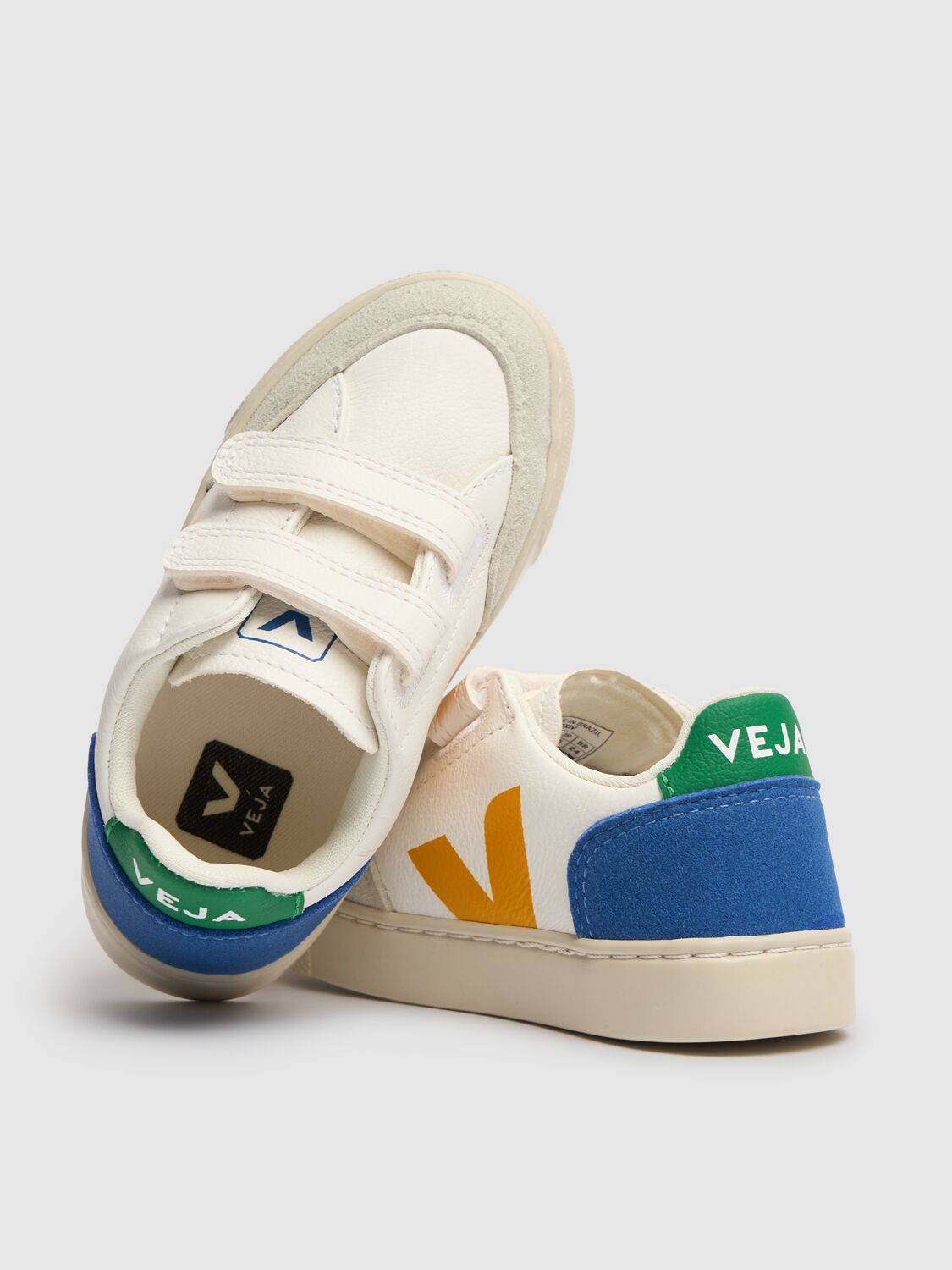 Veja Leather Strap Sneakers In White