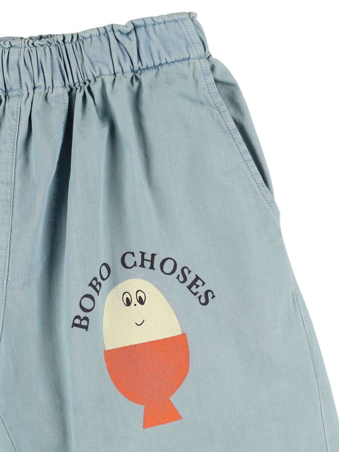 Bobo Choses Cotton Gabardine Pants In Light Blue