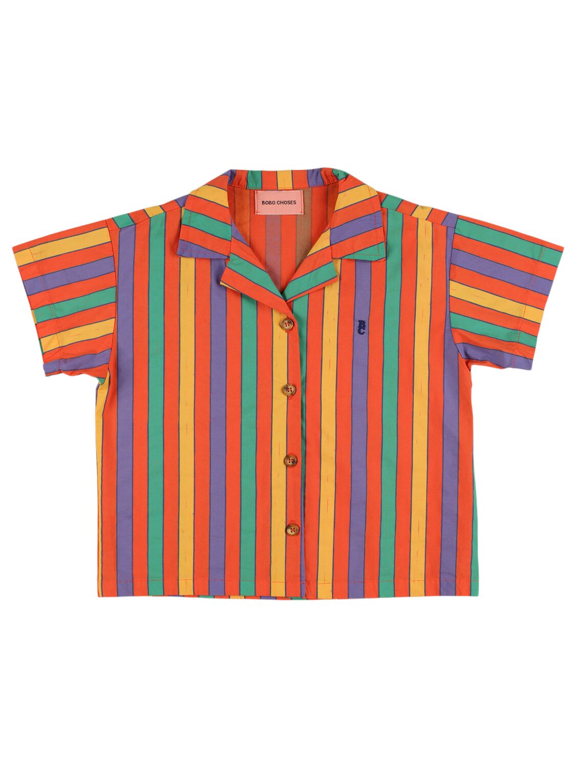Bobo Choses Striped Cotton Poplin Shirt In Multi