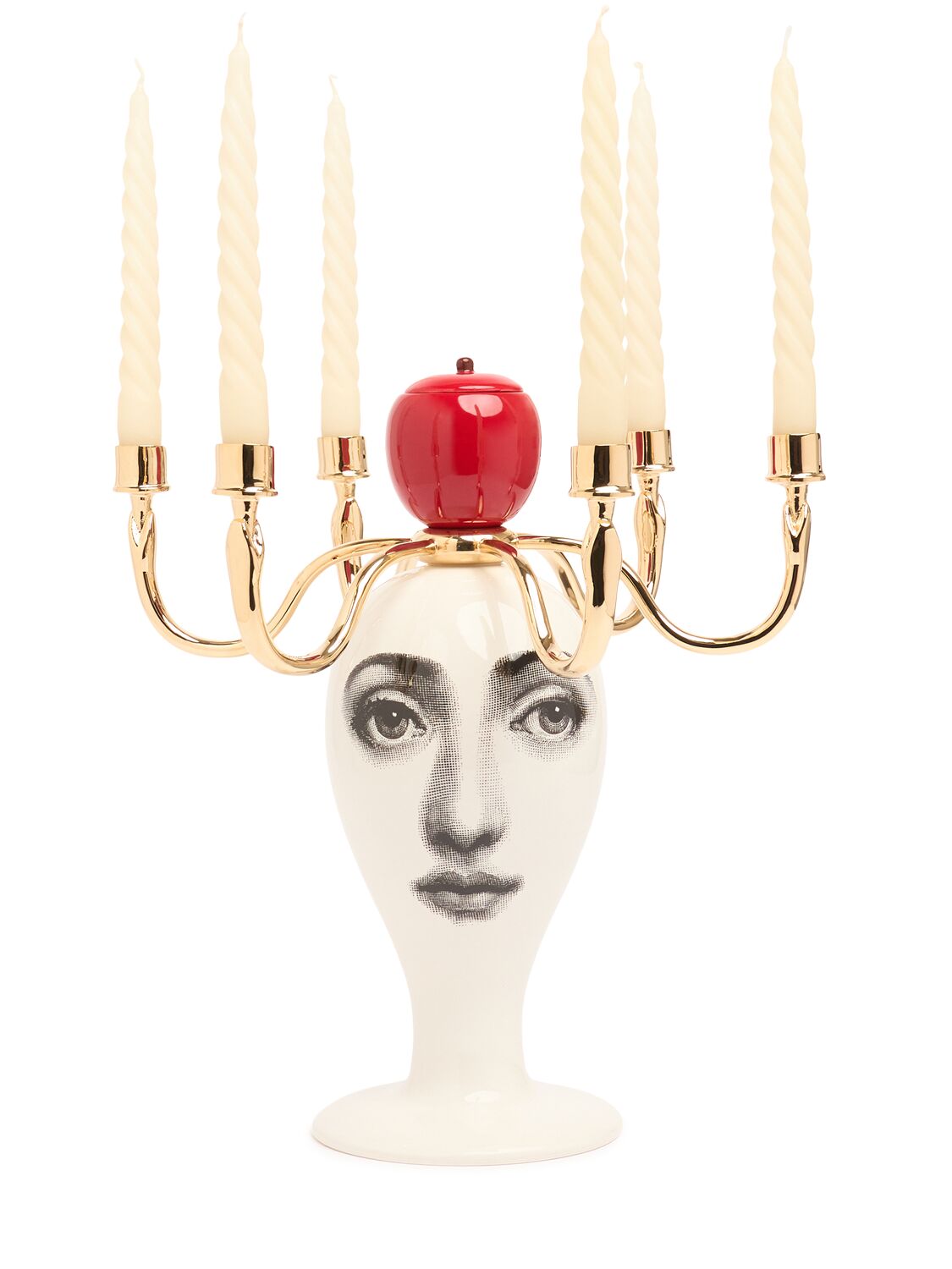Fornasetti Sul Tardi Scented Candelabrum (380g) In White