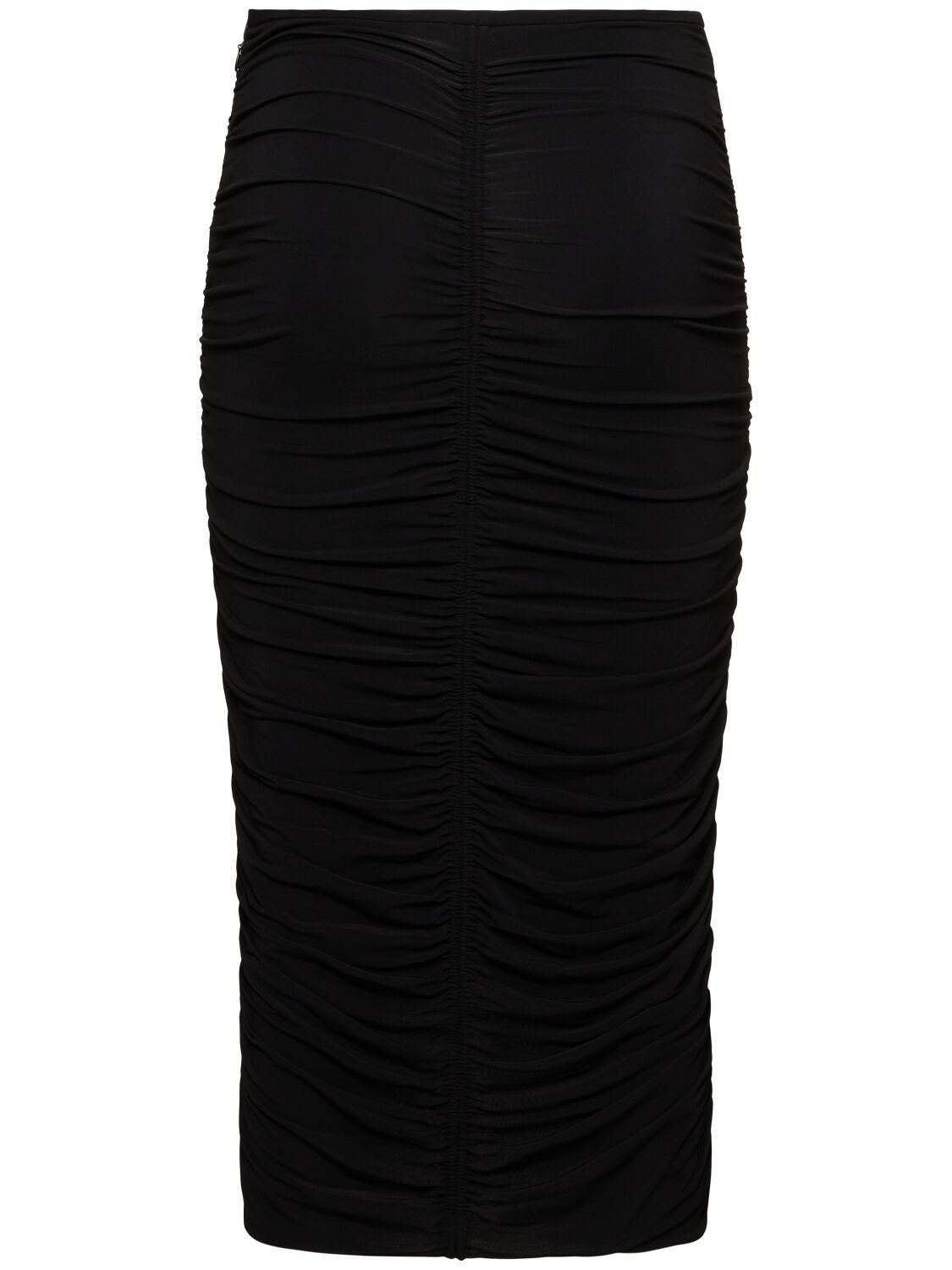 ISABEL MARANT VICKY RUCHED VISCOSE MIDI SKIRT 