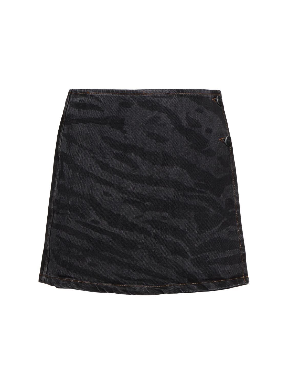 Lazer Denim Mini Wrap Skirt