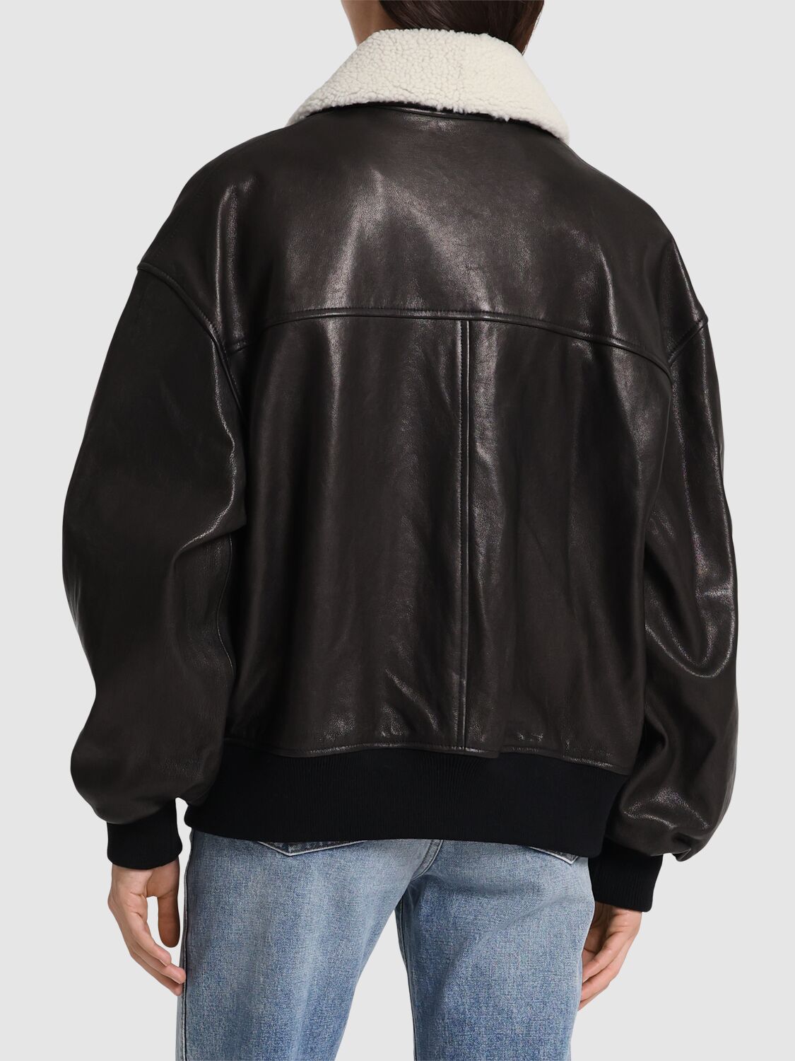Shop Khaite Sheller Leather Jacket In Black