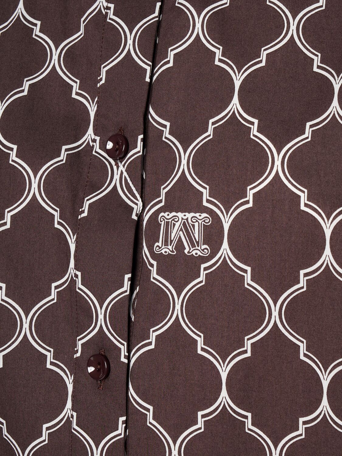 Max Mara Sponda Printed Cotton Poplin Shirt In Brown/multi
