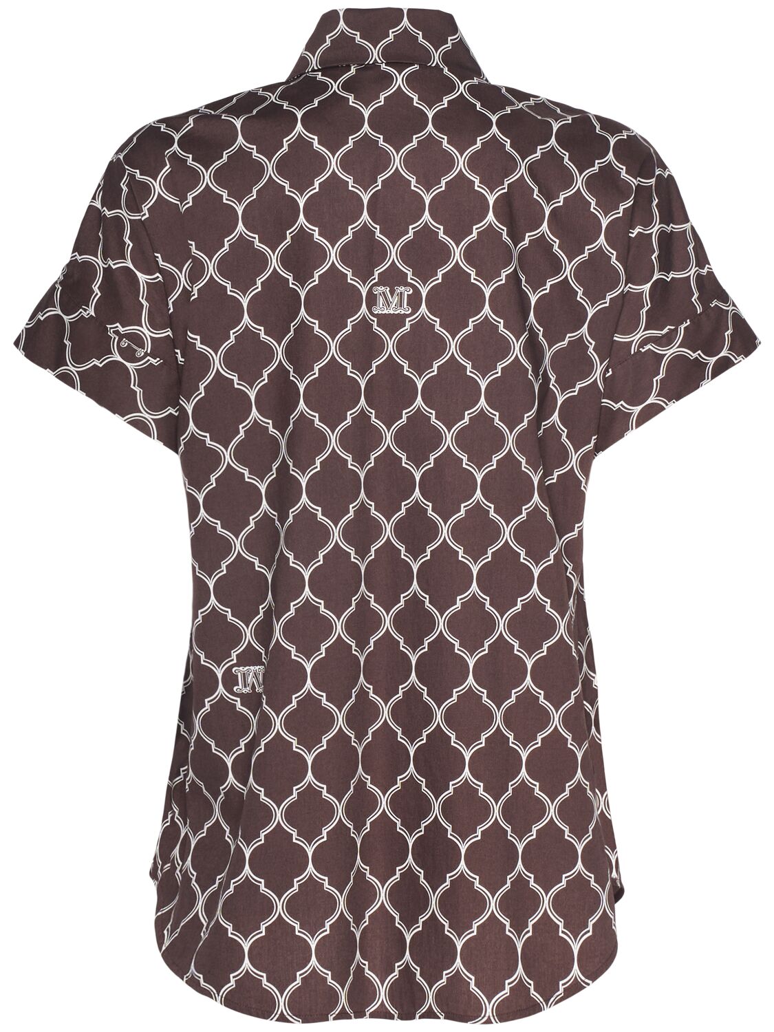 Max Mara Sponda Printed Cotton Poplin Shirt In Brown/multi