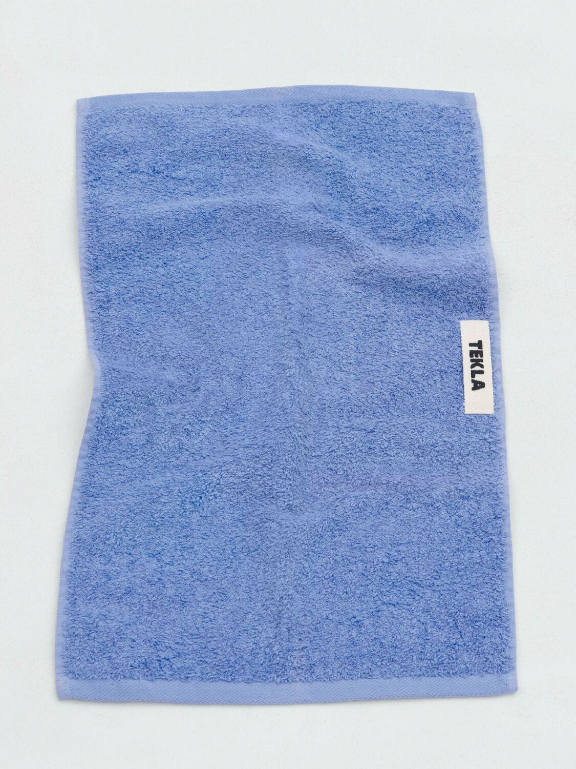 Tekla Clear Blue Striped Organic-cotton Washcloth 30cm X 30cm In Blue