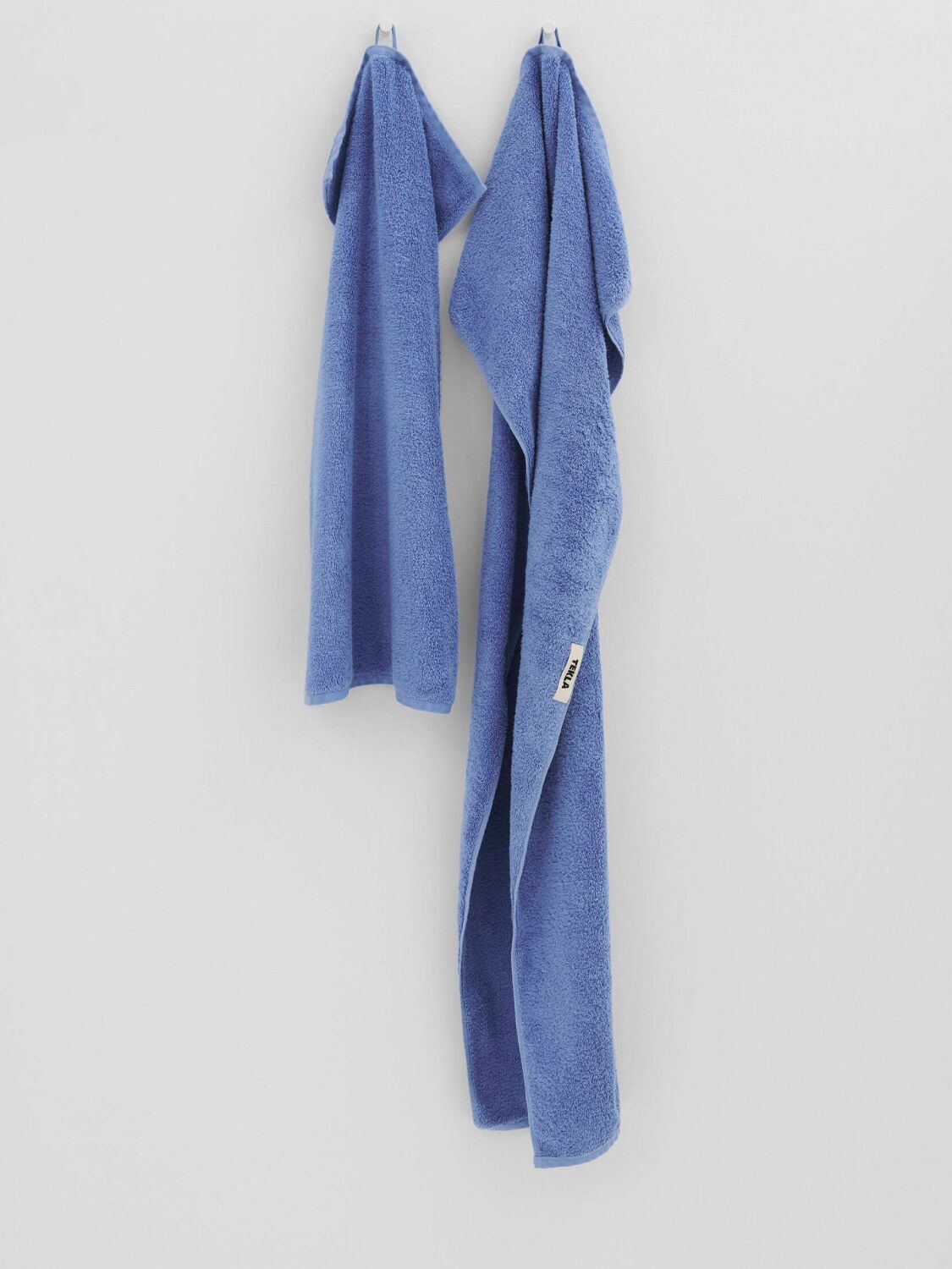 Tekla Clear Blue Striped Organic-cotton Washcloth 30cm X 30cm In Blue
