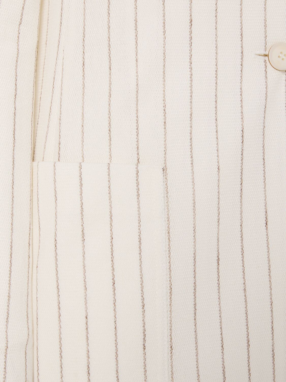 Shop Max Mara Jadi Striped Cotton & Linen Blazer In Ivory/multi