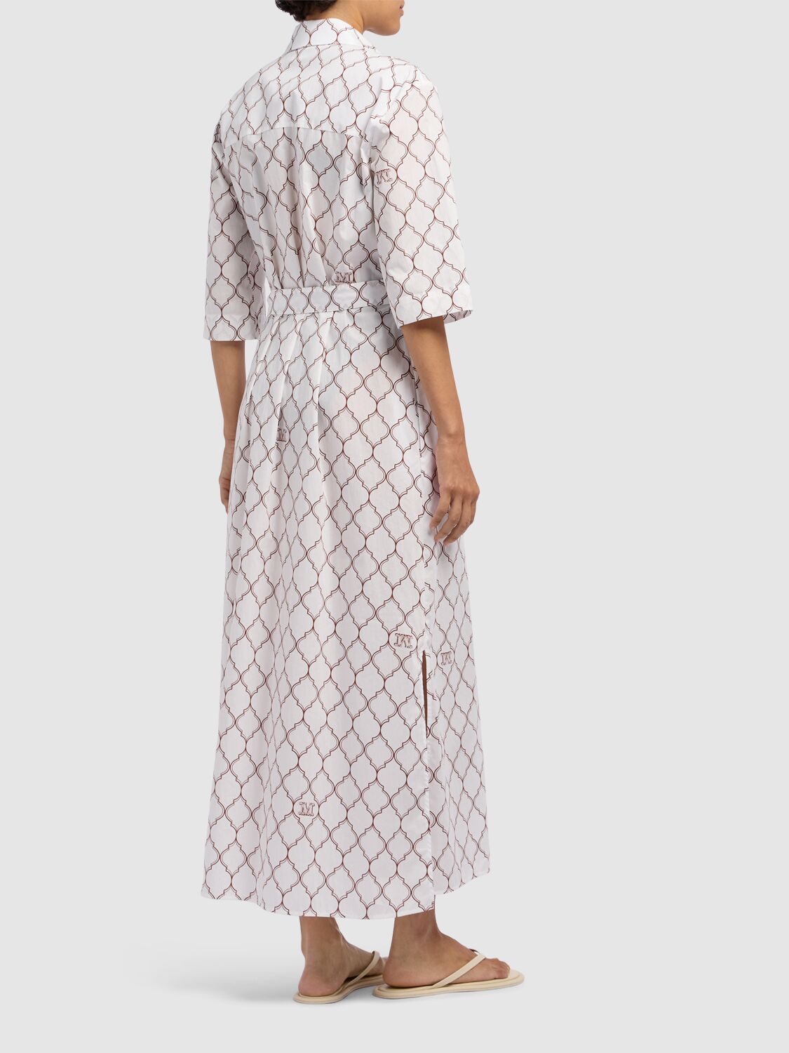 Max Mara Dress Woman White In White/multi