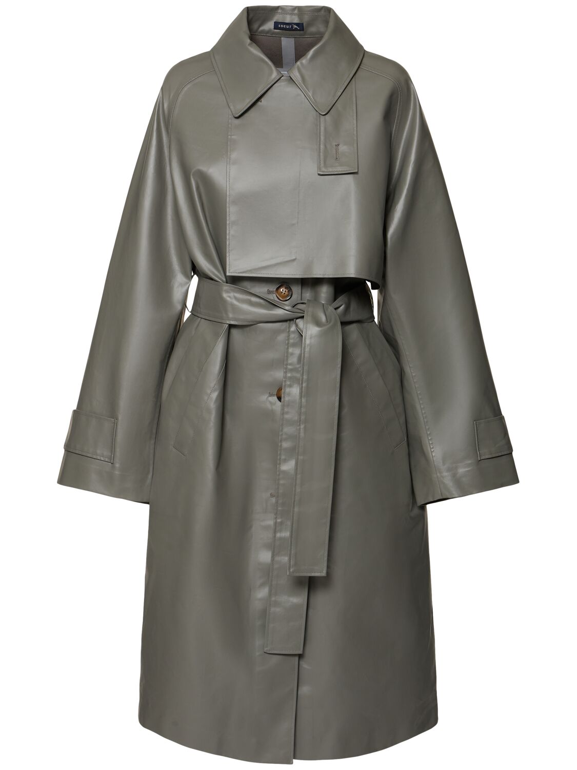 Dino Long Cotton Gabardine Trench Coat