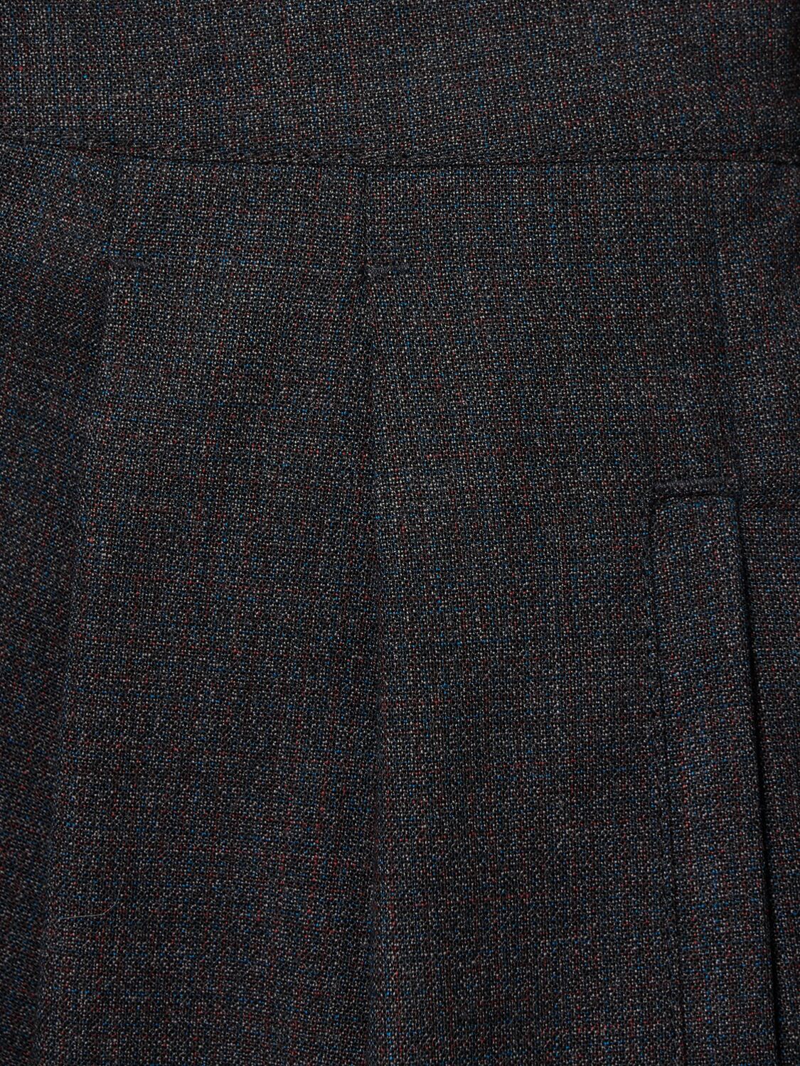 Lemaire Tailored Soft Wool Wide Leg Pants In Dark Melange
