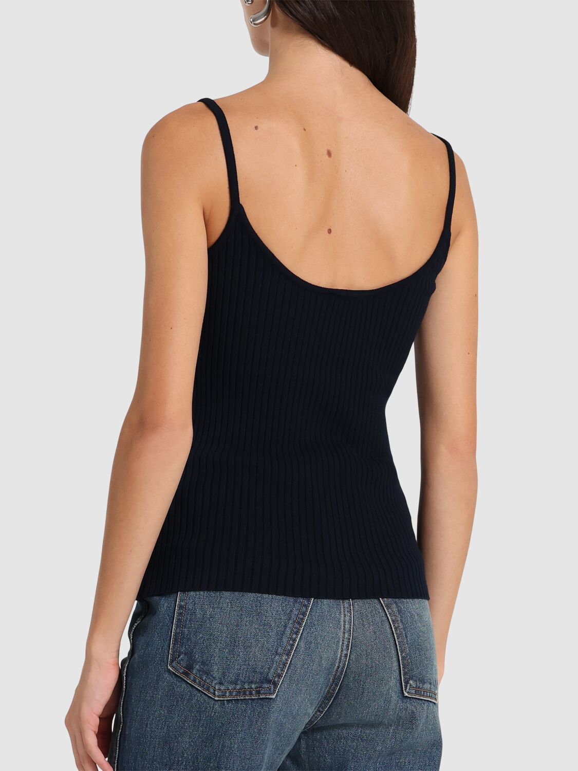 Shop Courrèges Knit Tank Top In Black