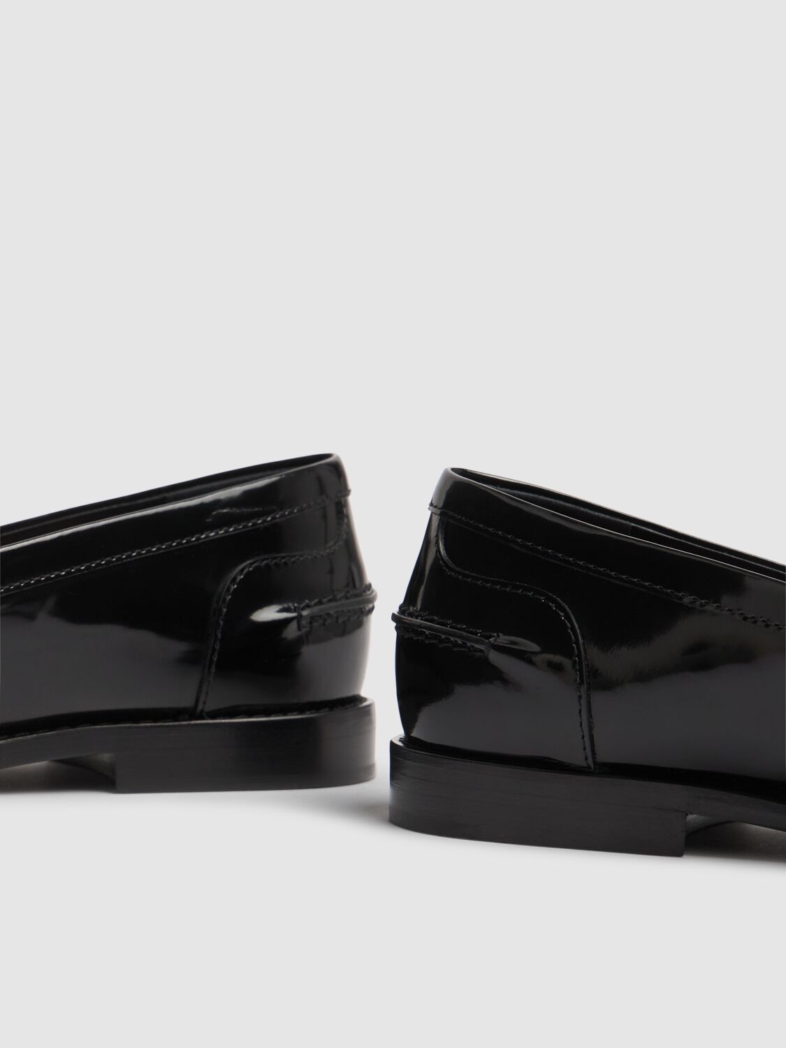 Shop Amina Muaddi 20mm Tilda Brushed Leather Loafers In Black