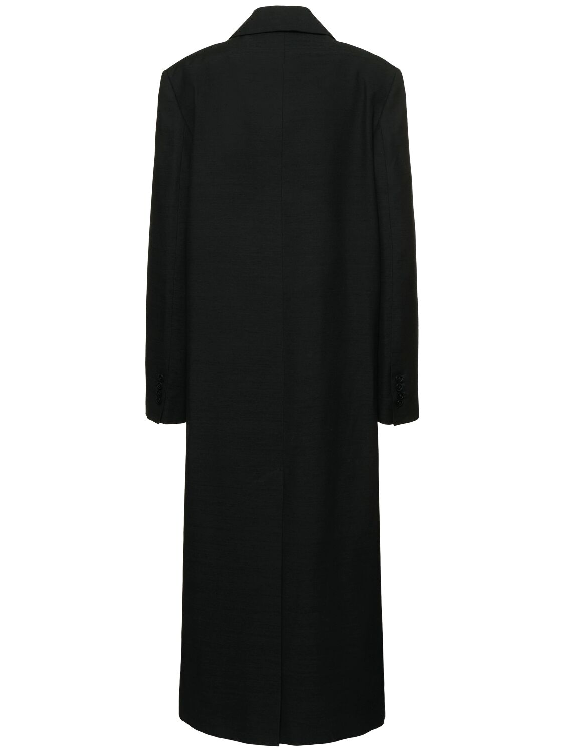 Shop Loulou Studio Temo Double Breast Viscose Coat In Black