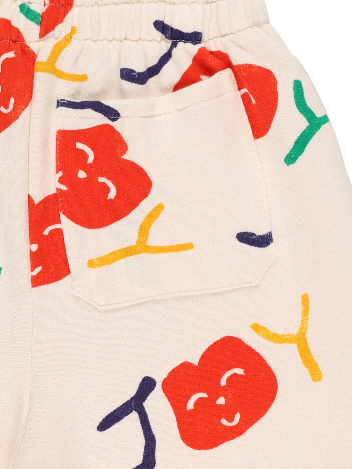 Bobo Choses Printed Cotton Blend Sweat Shorts In White/red