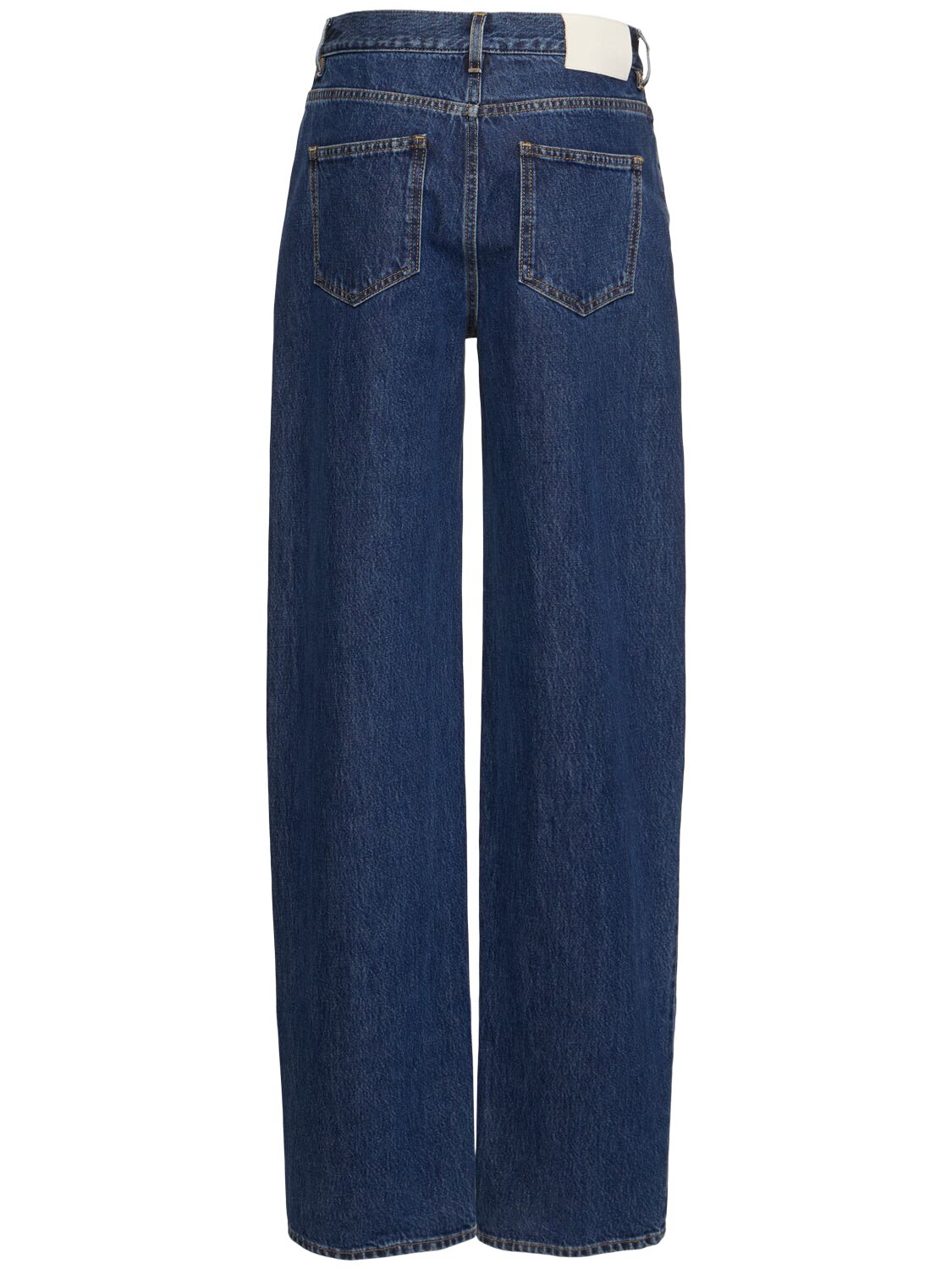 Shop Loulou Studio Samur Cotton Denim Jeans In Washed Blue
