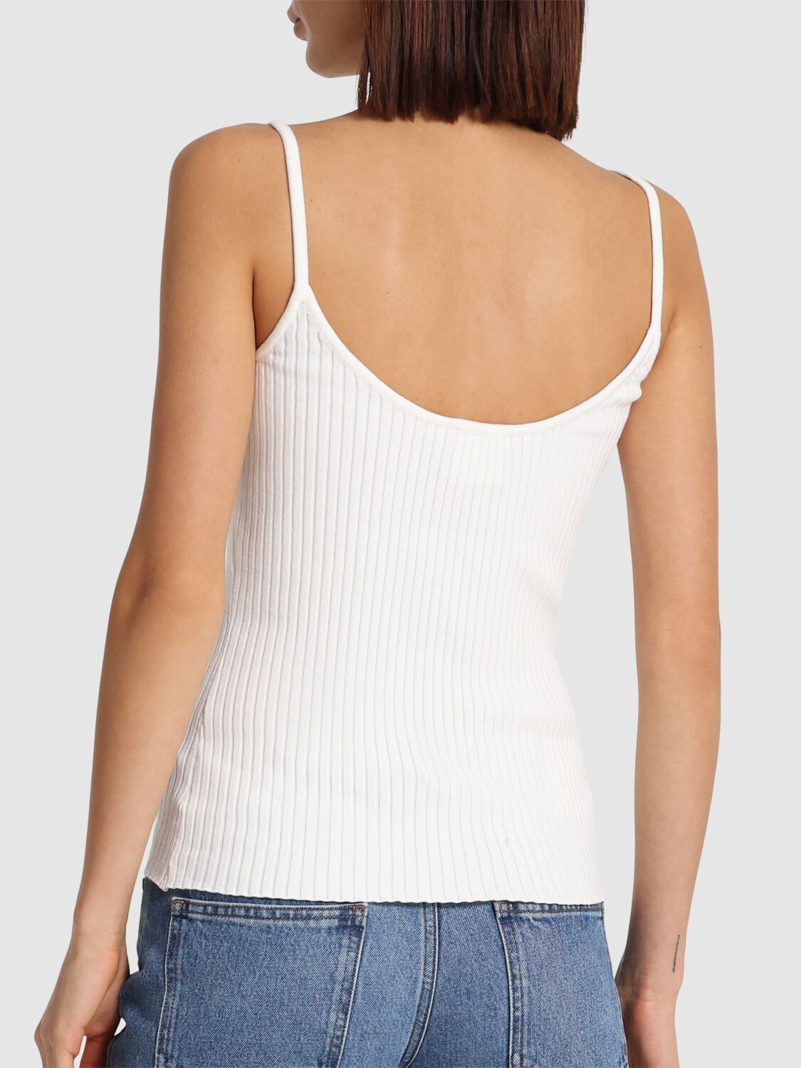 Shop Courrèges Knit Tank Top In White