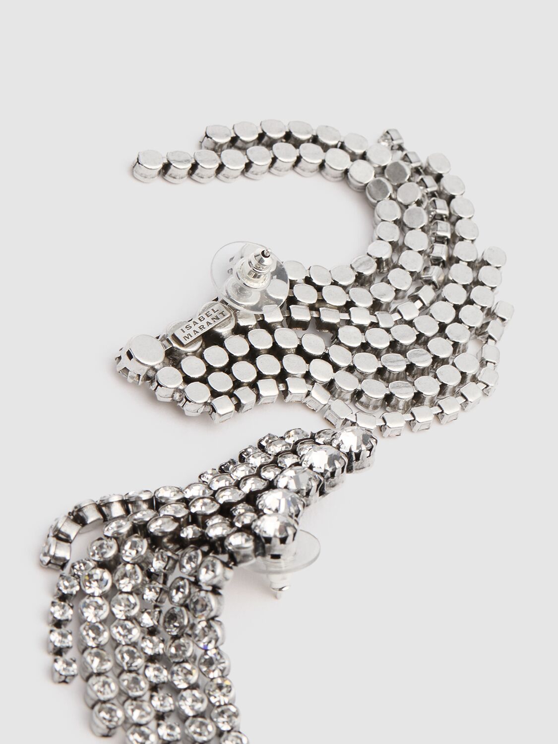 Isabel Marant Fringe Strass Earrings In Metallic
