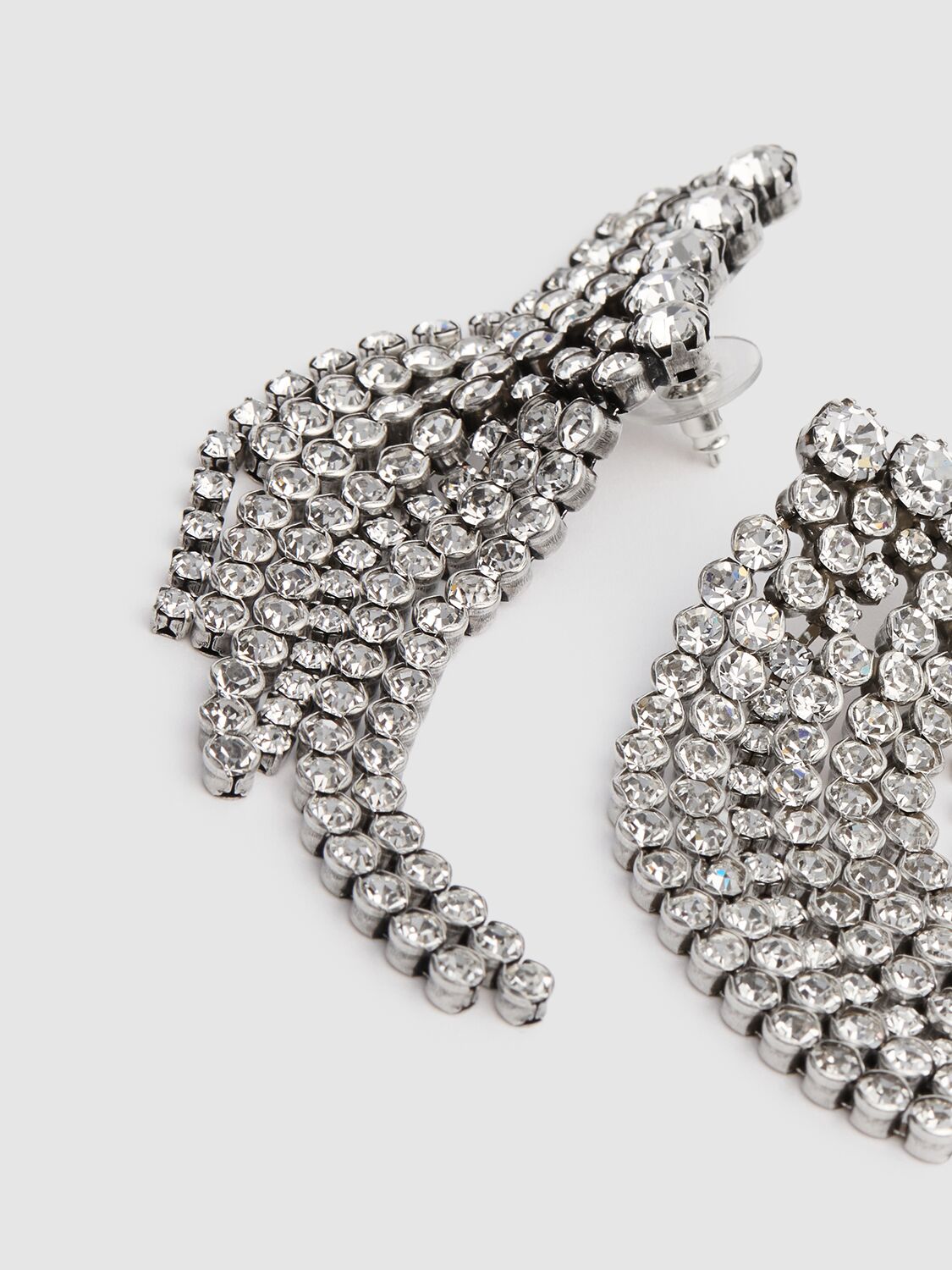 Isabel Marant Fringe Strass Earrings In Metallic