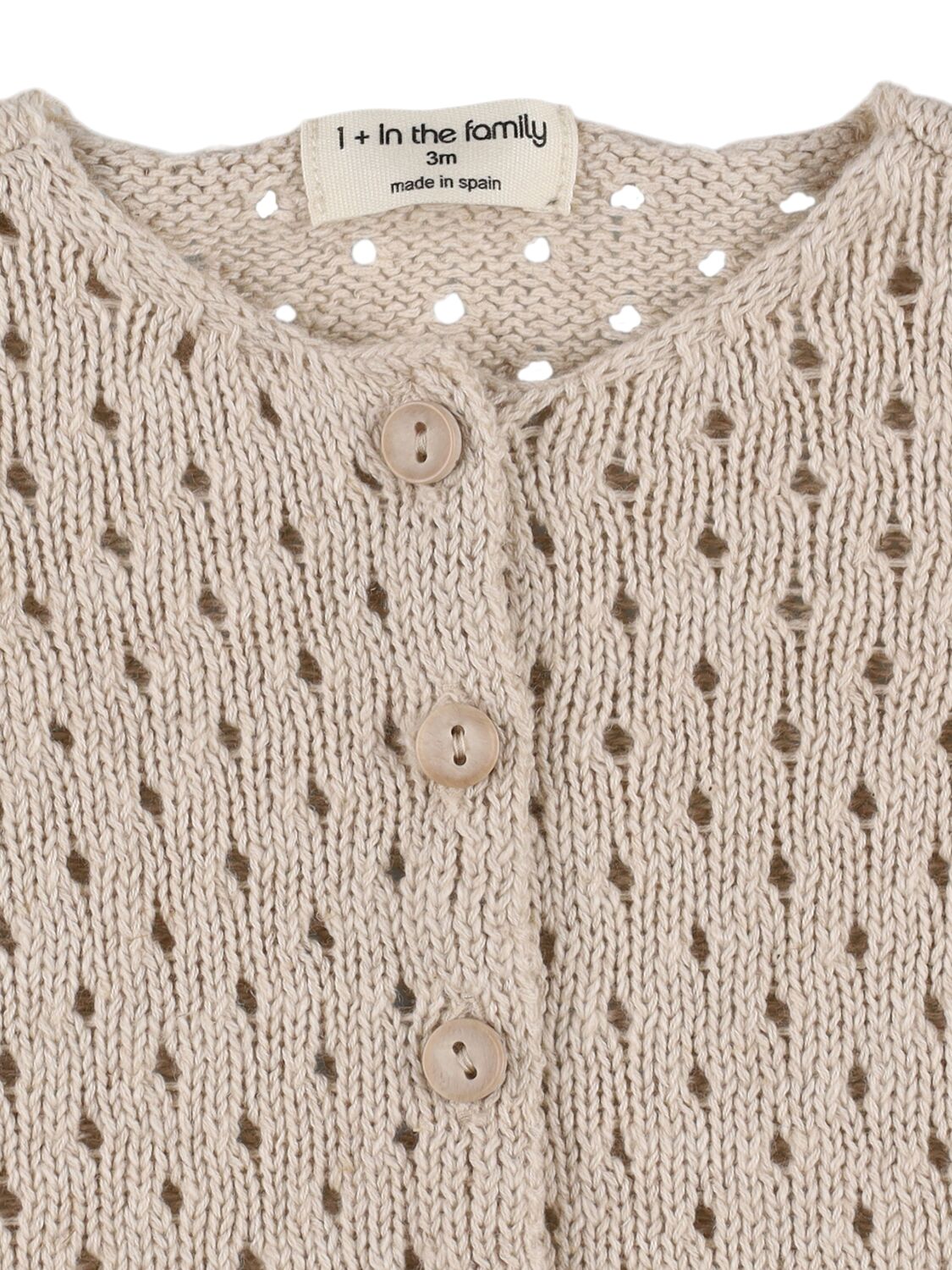 1+ In The Family Cotton & Linen Knit Cardigan In Beige