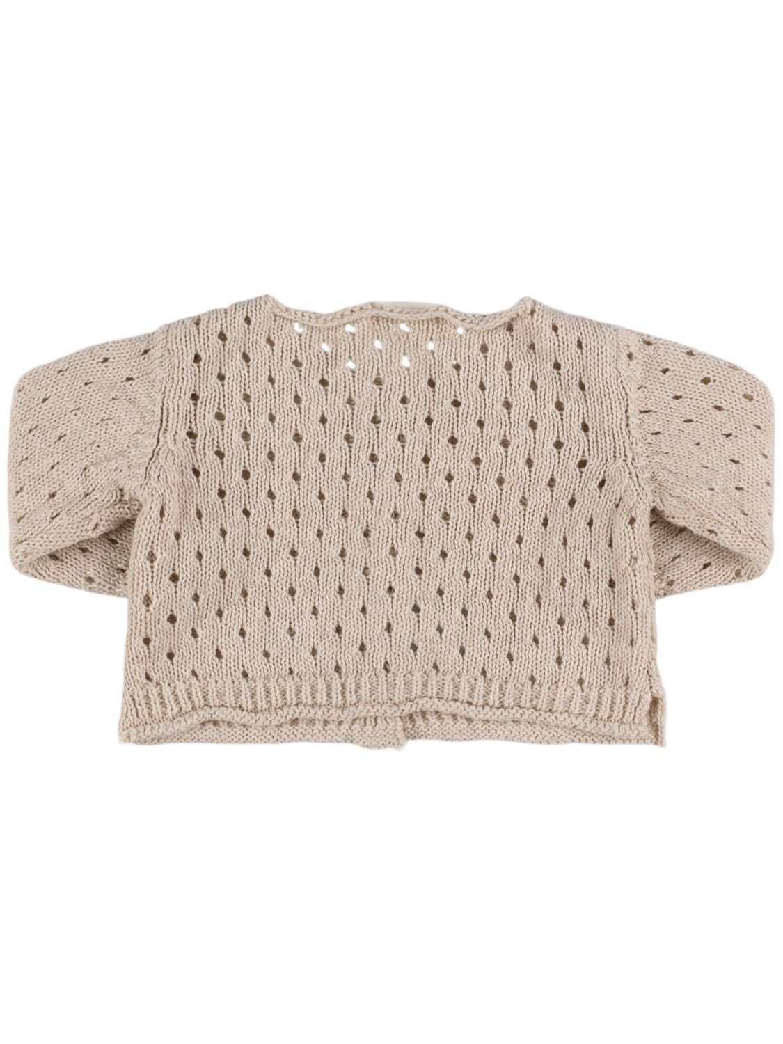 1+ In The Family Cotton & Linen Knit Cardigan In Beige