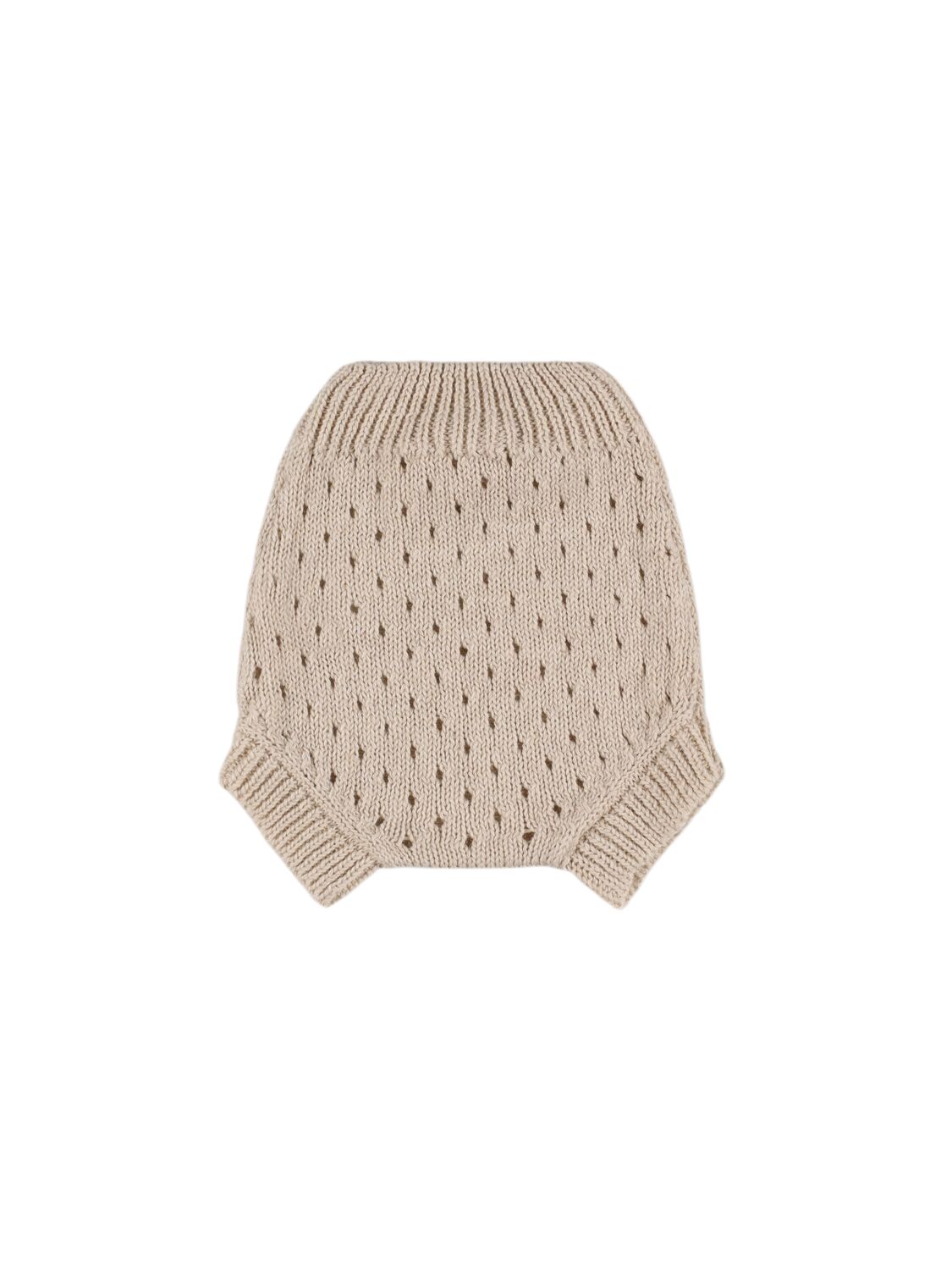 1+ In The Family Cotton & Linen Knit Diaper Cover In Beige