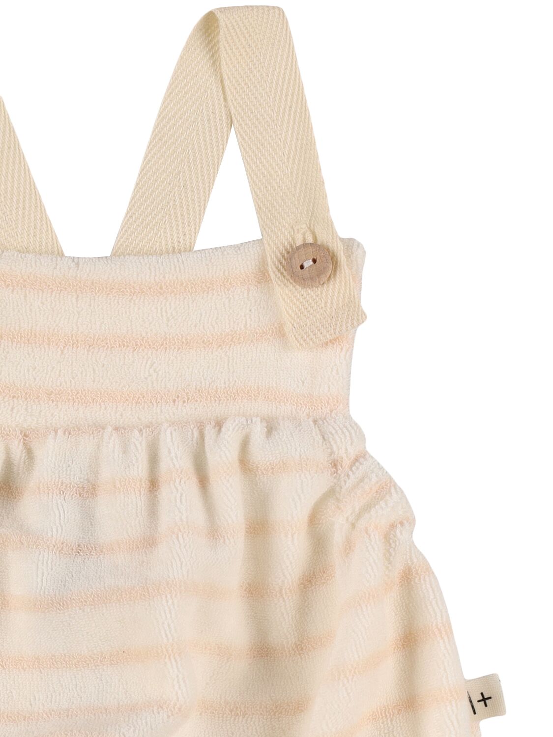 1+ In The Family Striped Cotton Blend Terry Overalls In Beige