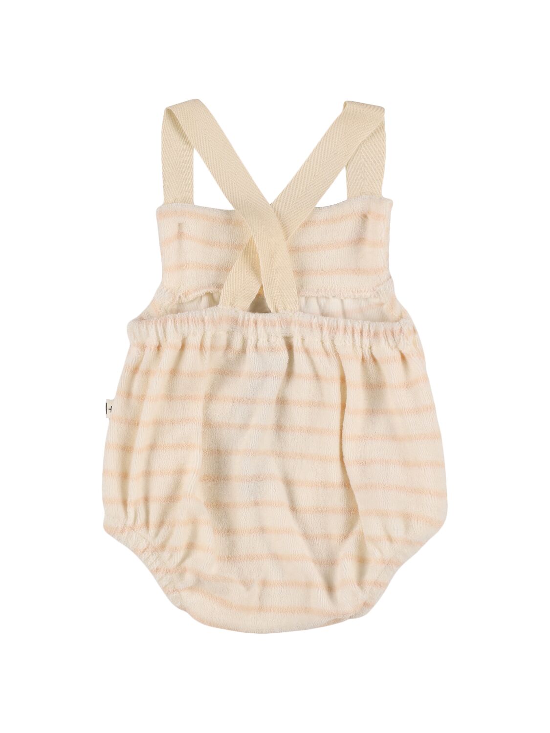 1+ In The Family Striped Cotton Blend Terry Overalls In Beige