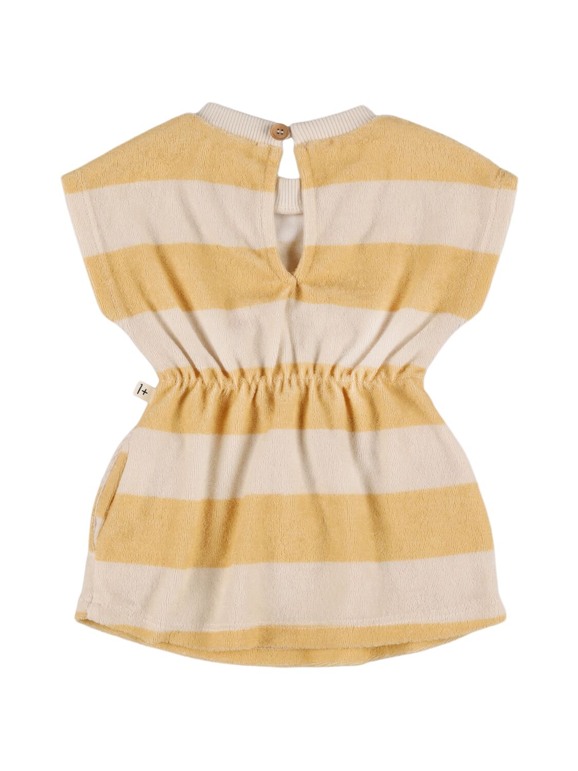 1+ In The Family Striped Cotton Blend Dress In White/yellow