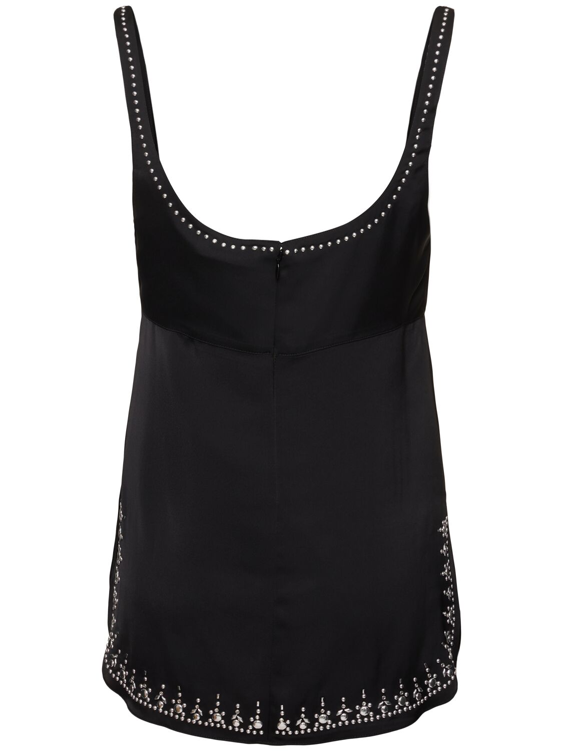 Rabanne Embellished Double Satin Top In Black