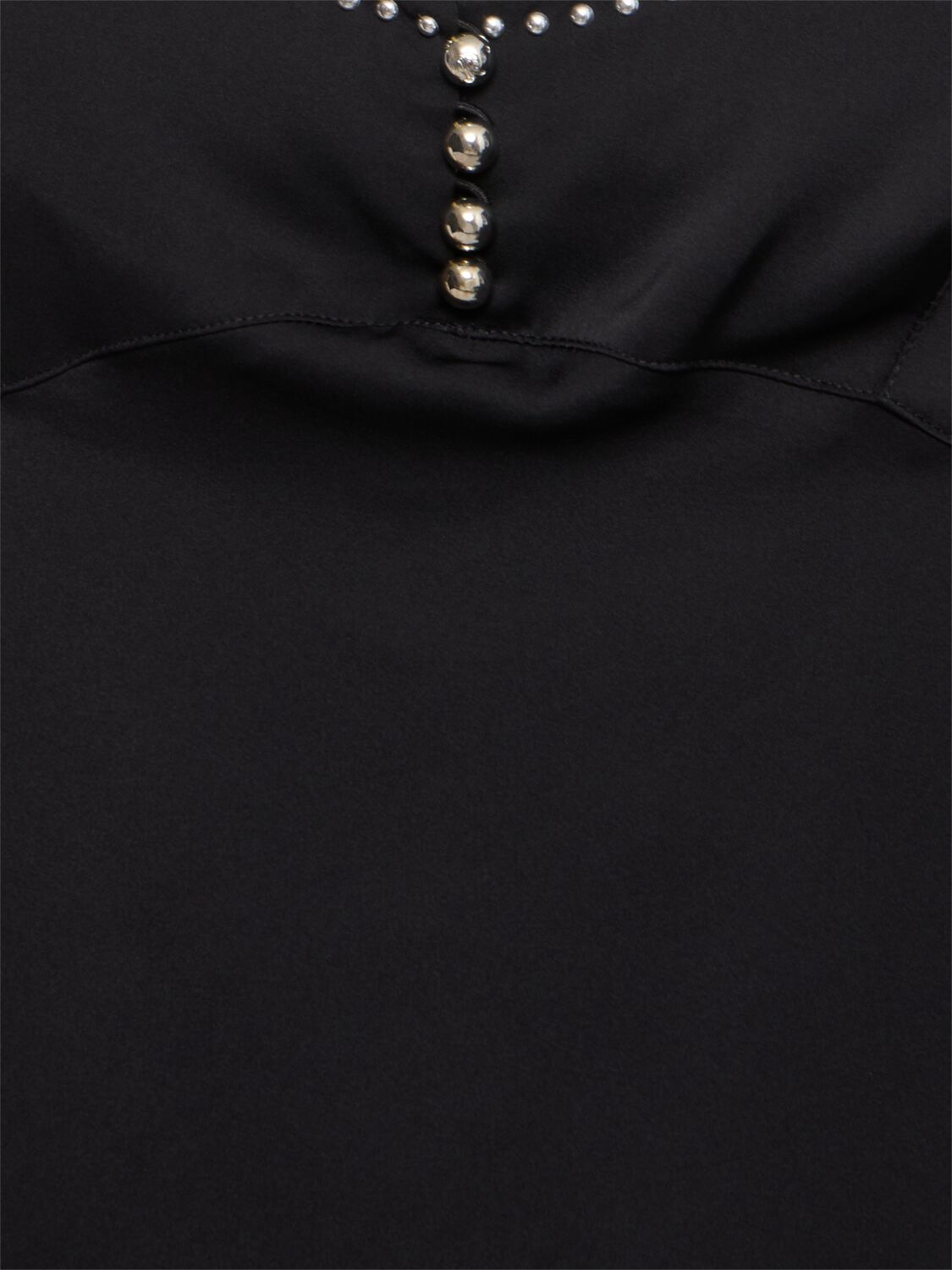 Rabanne Embellished Double Satin Top In Black