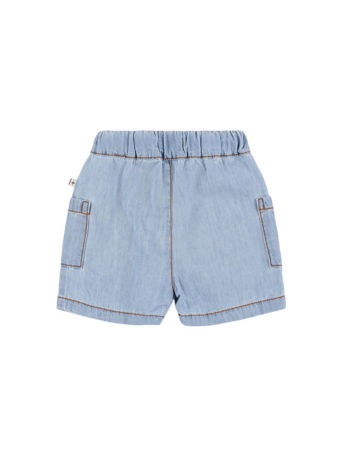 1+ In The Family Cotton Chambray Shorts In Light Blue