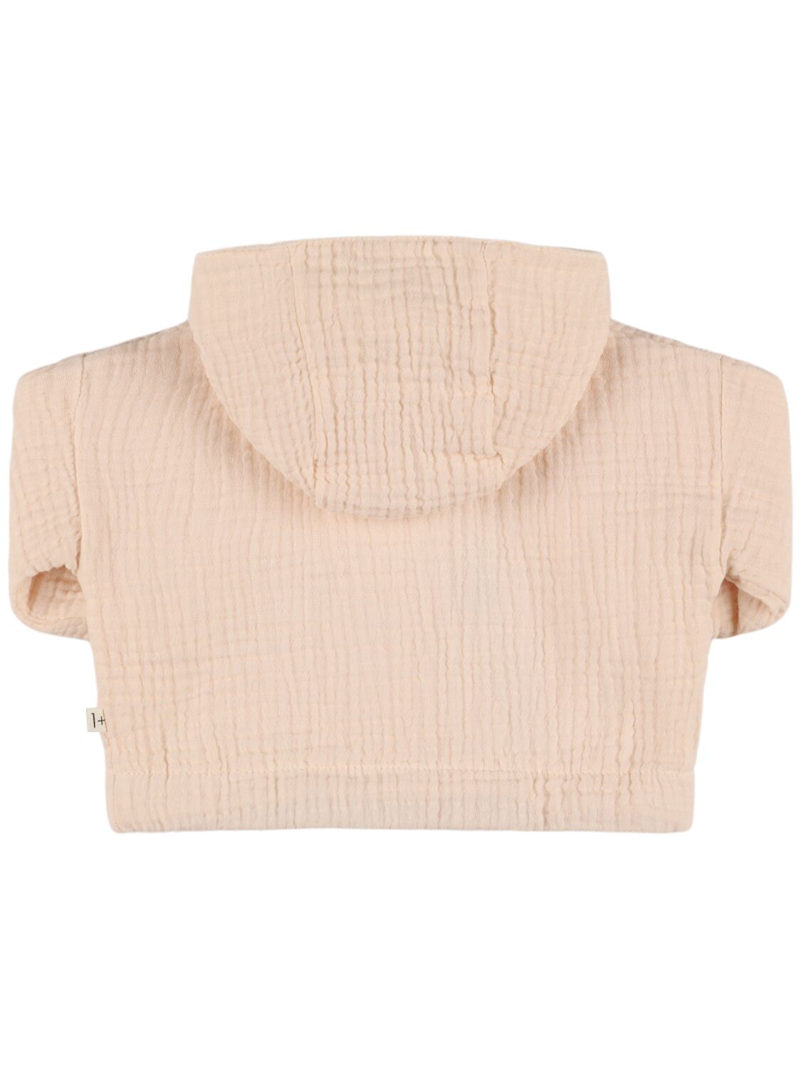 1+ In The Family Cotton Seersucker Hooded Jacket In Pink
