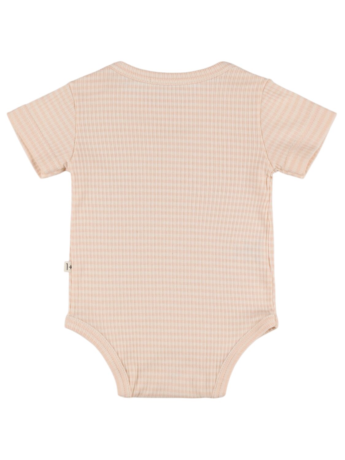 1+ In The Family Striped Cotton Blend Bodysuit In Beige