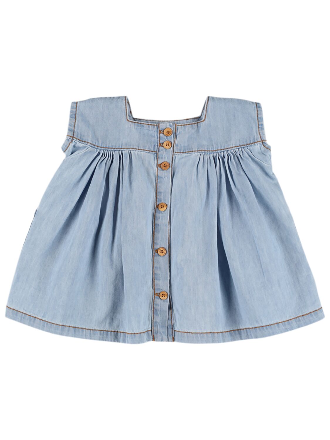 1+ In The Family Cotton Chambray Dress In Blue