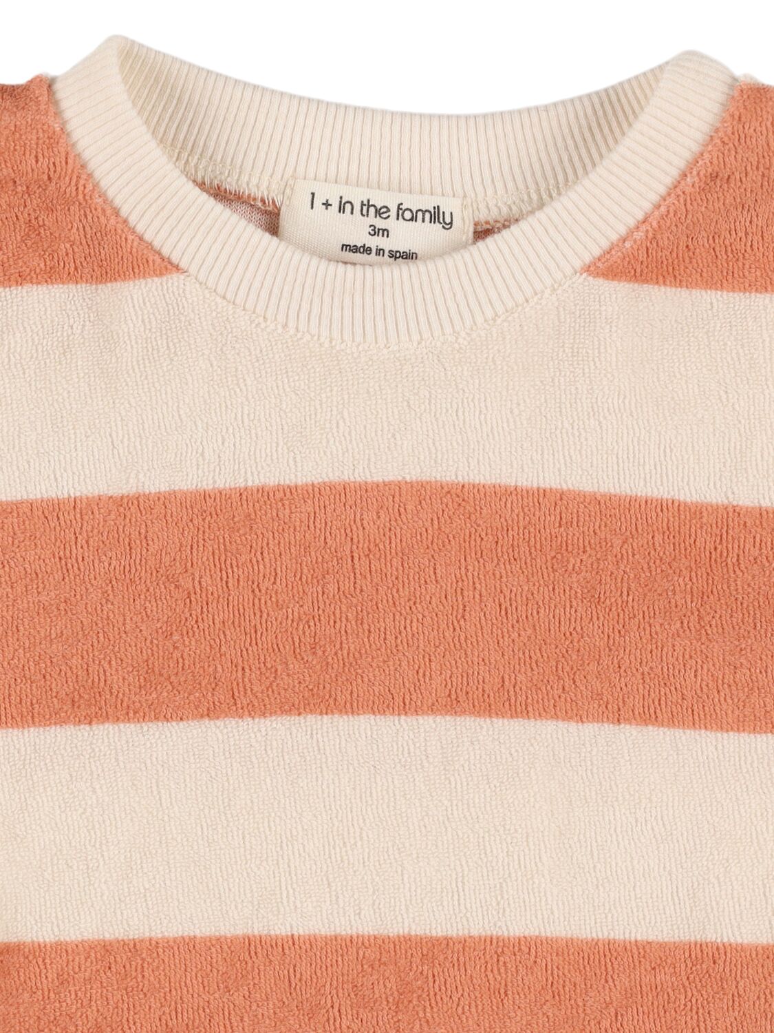 1+ In The Family Striped Cotton Blend Terry T-shirt In White/pink