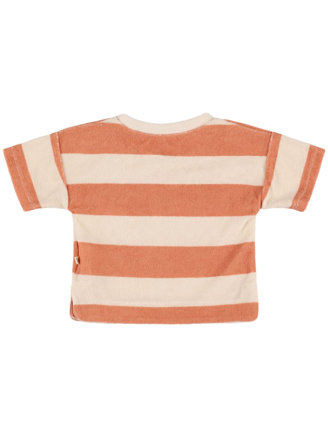 1+ In The Family Striped Cotton Blend Terry T-shirt In White/pink