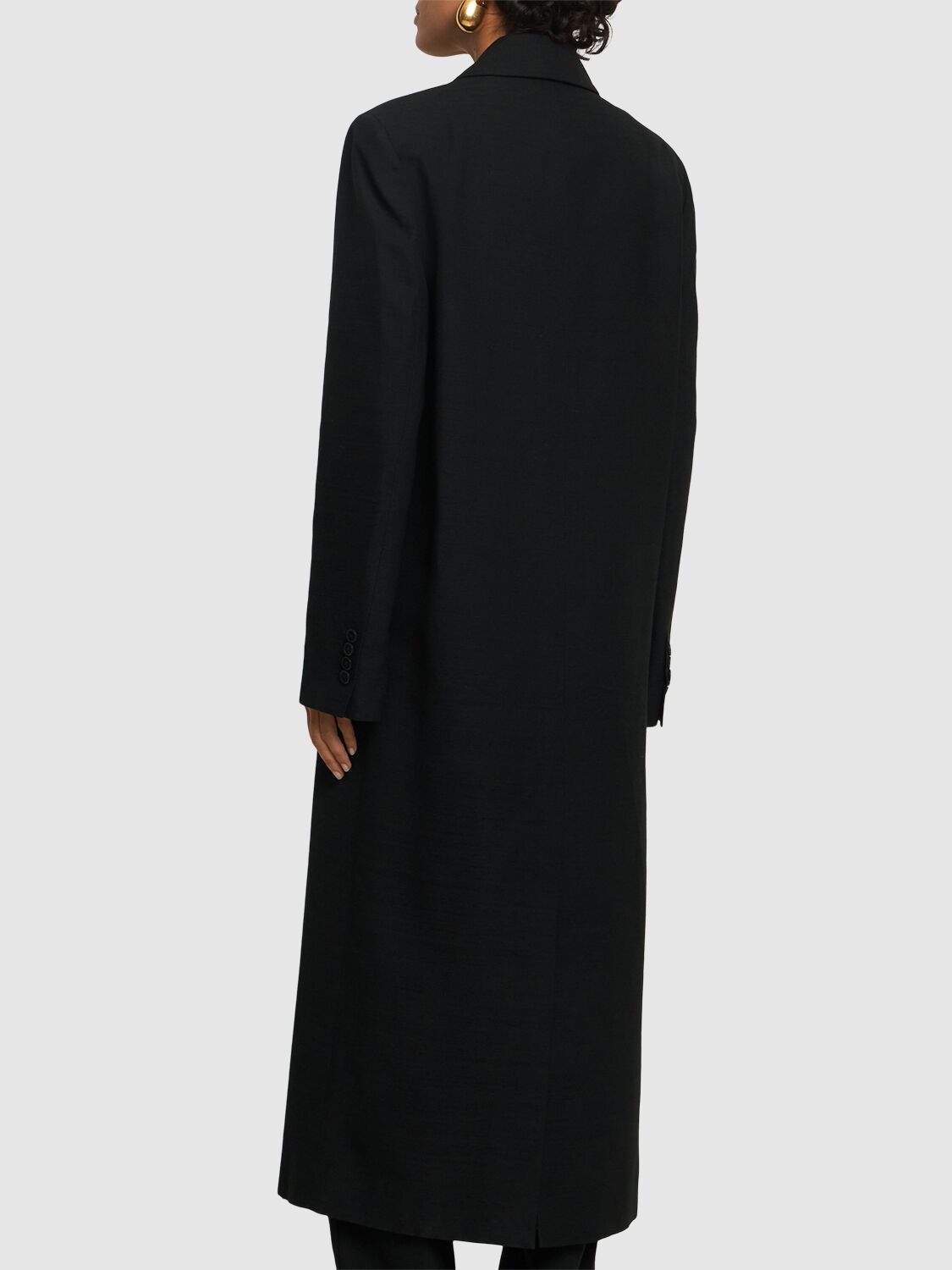 LOULOU STUDIO TEMO DOUBLE BREAST VISCOSE COAT 
