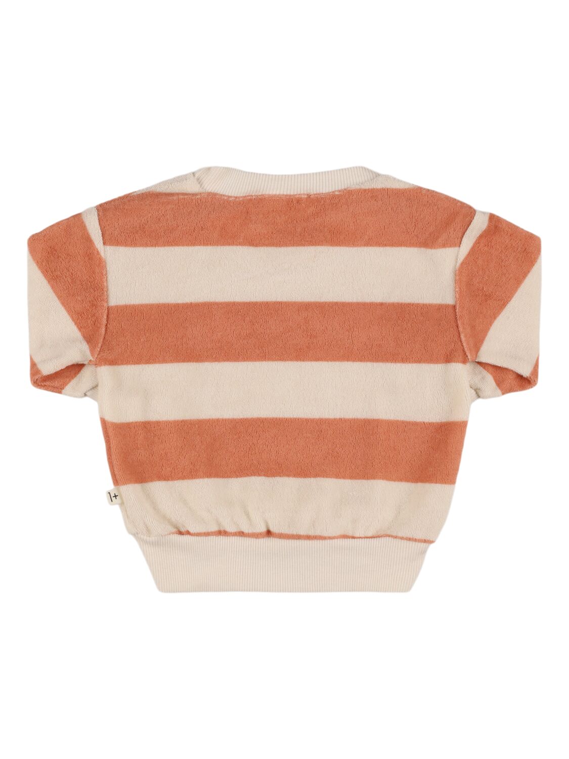 1+ In The Family Striped Cotton Blend Terry Sweatshirt In White/pink