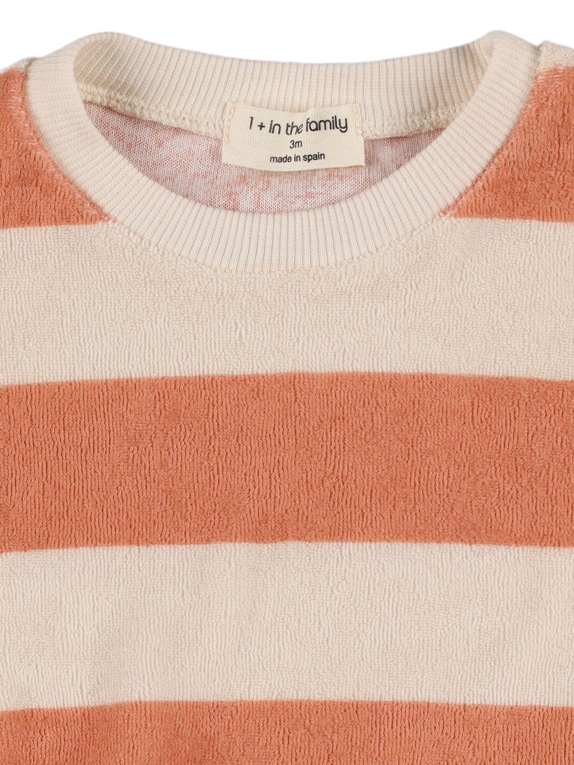1+ In The Family Striped Cotton Blend Terry Sweatshirt In White/pink