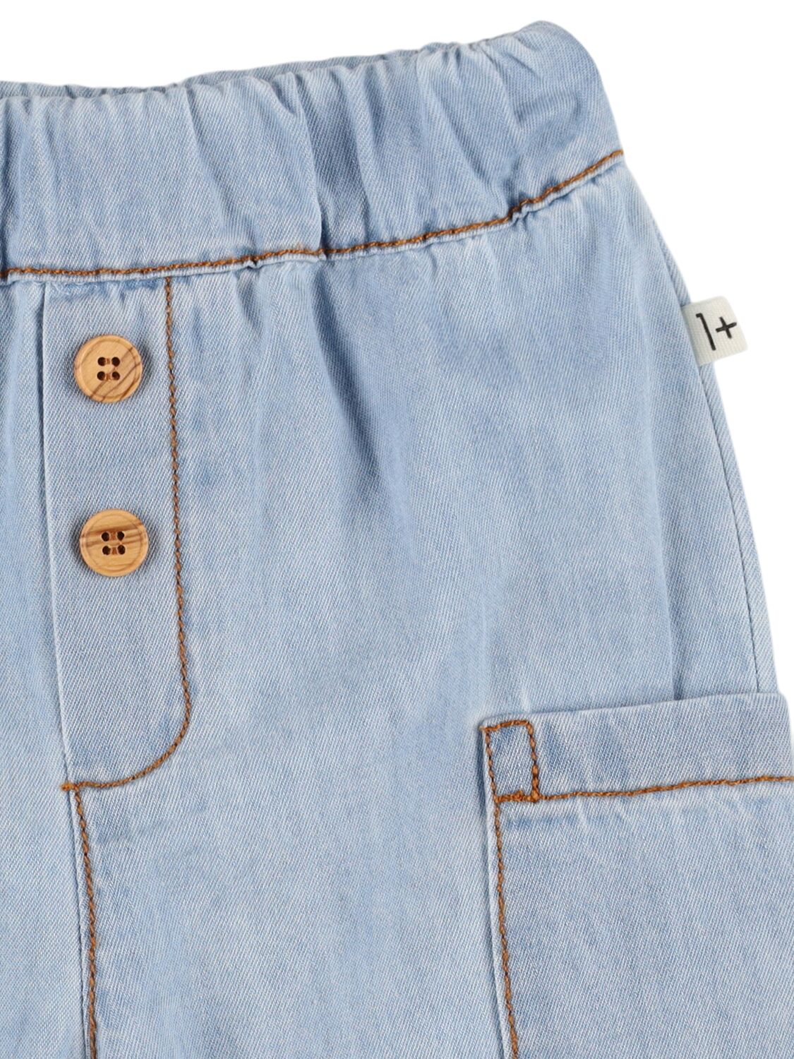 1+ In The Family Cotton Chambray Pants In Light Blue