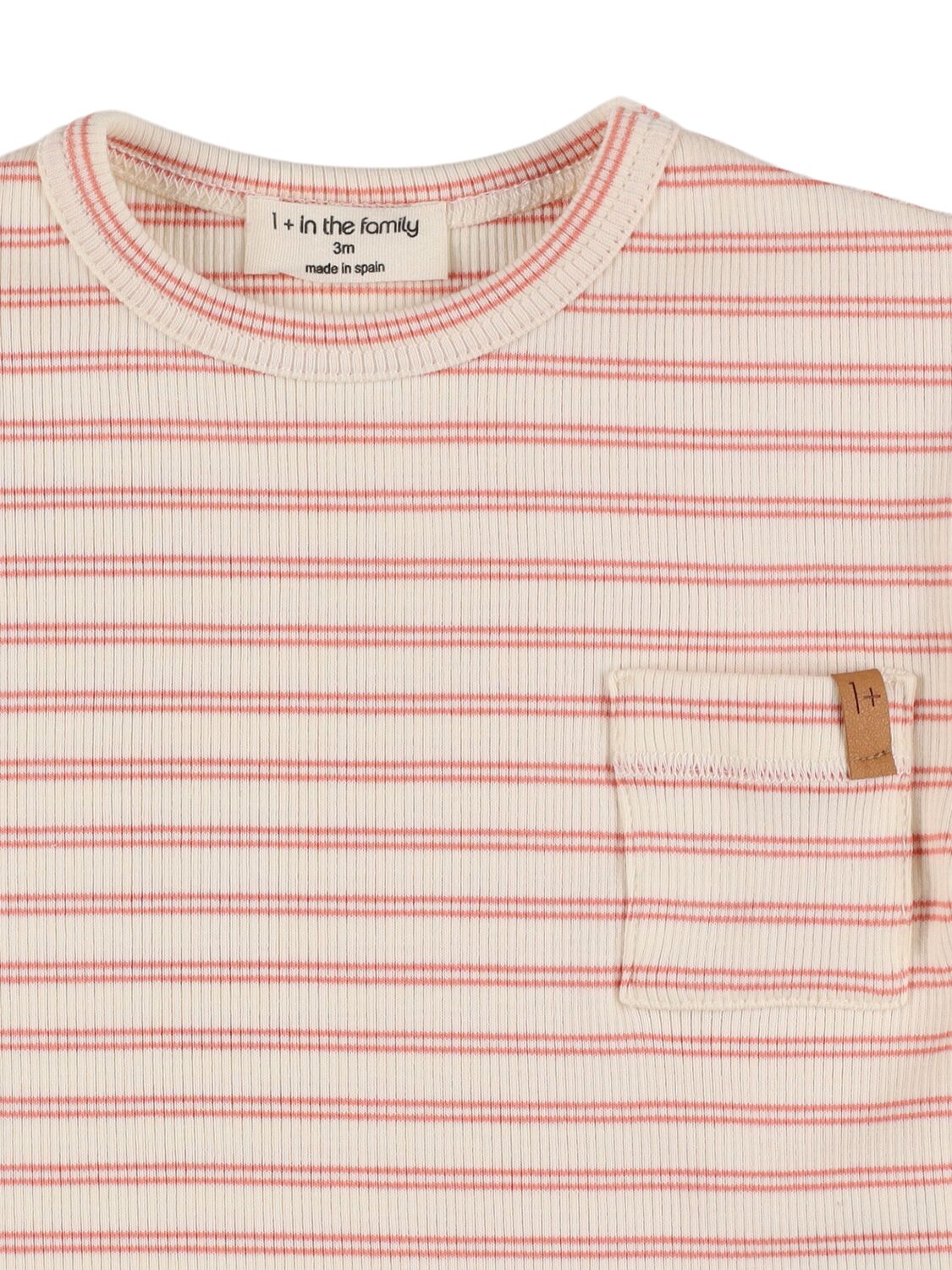 1+ In The Family Striped Cotton Blend T-shirt In White/pink