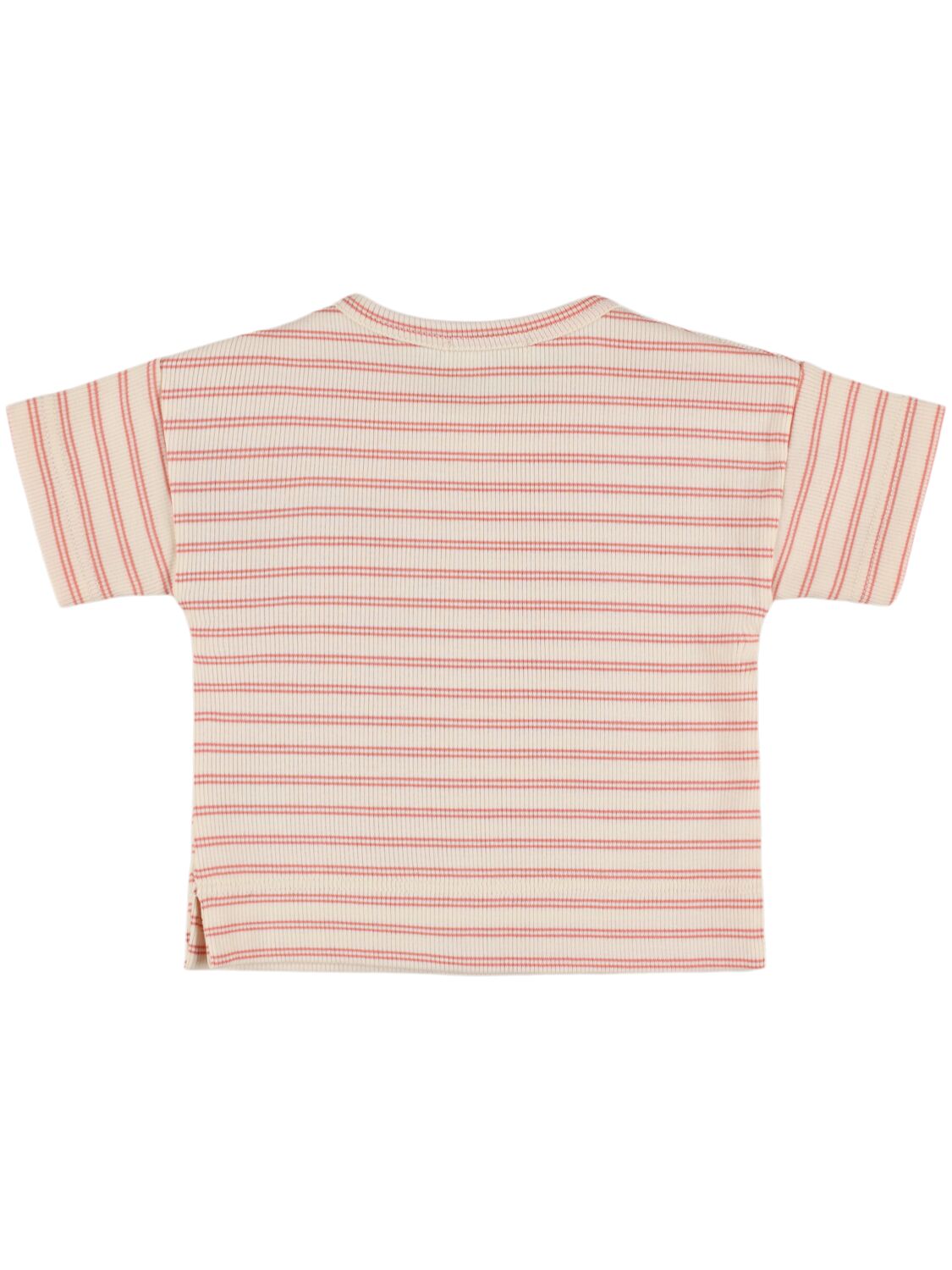 1+ In The Family Striped Cotton Blend T-shirt In White/pink