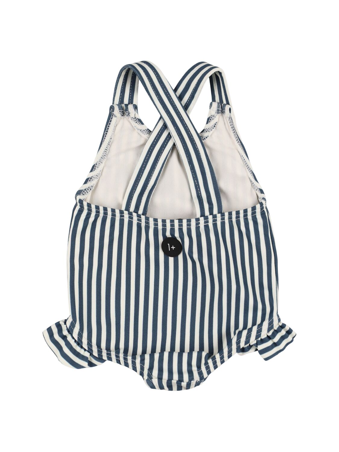 1+ In The Family Striped Poly Blend One Piece Swimsuit In Dark Blue
