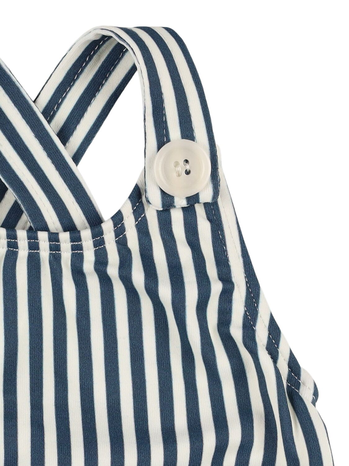 1+ In The Family Striped Poly Blend One Piece Swimsuit In Dark Blue