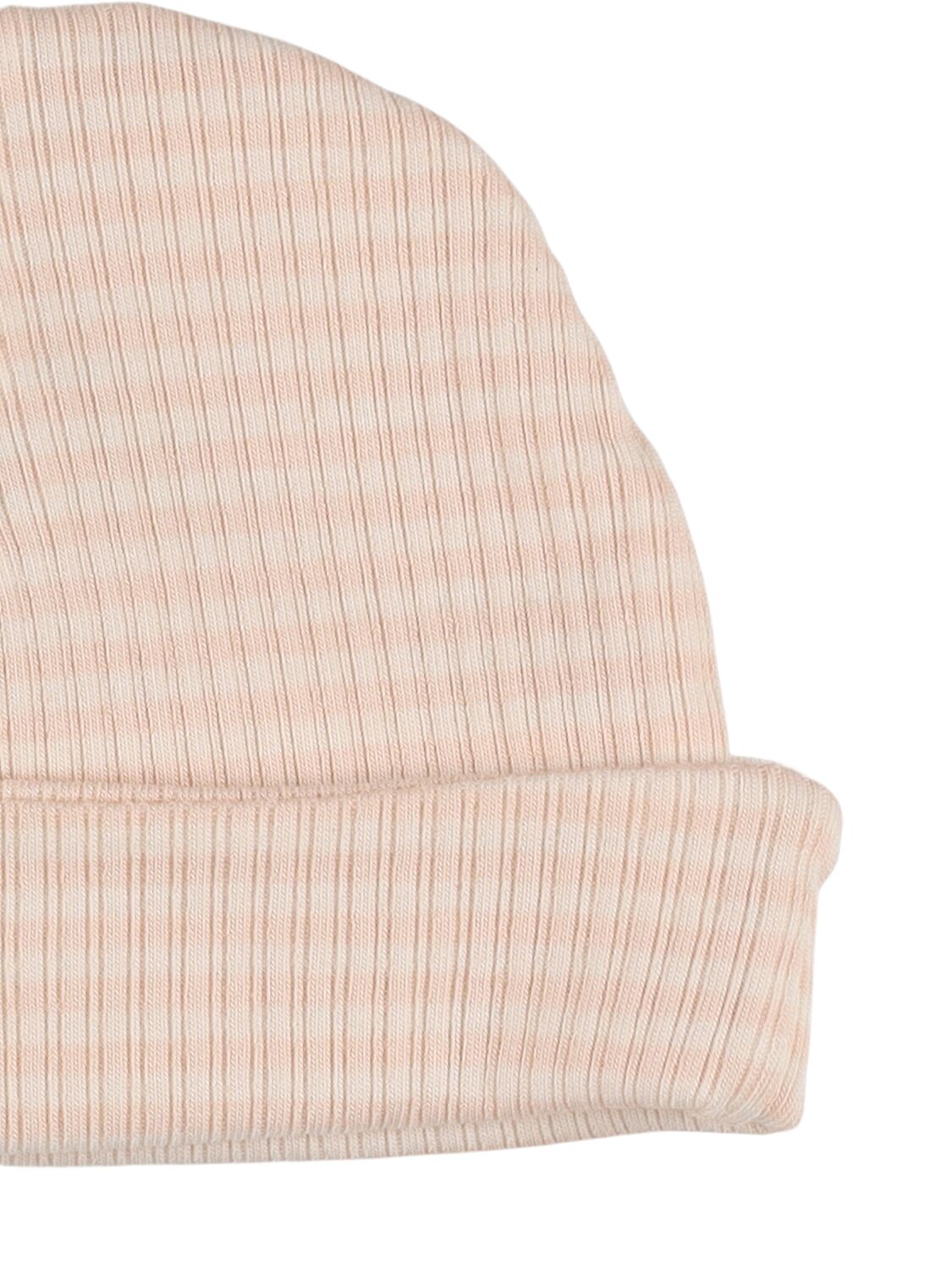 1+ In The Family Striped Cotton Blend Beanie In Pink