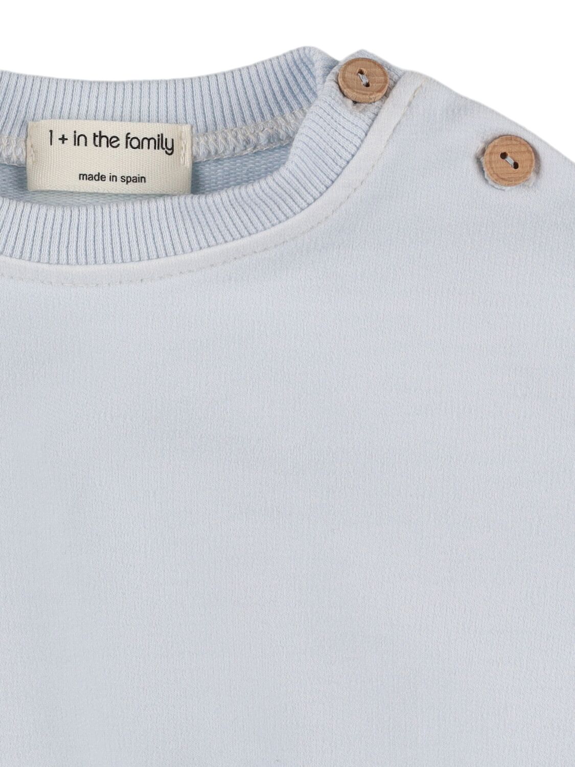 1+ In The Family Cotton Blend Crewneck Sweatshirt In Light Blue