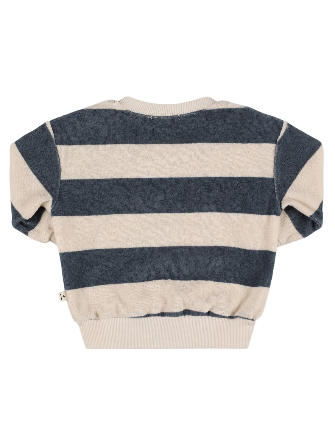 1+ In The Family Striped Cotton Blend Terry Sweatshirt In White/blue