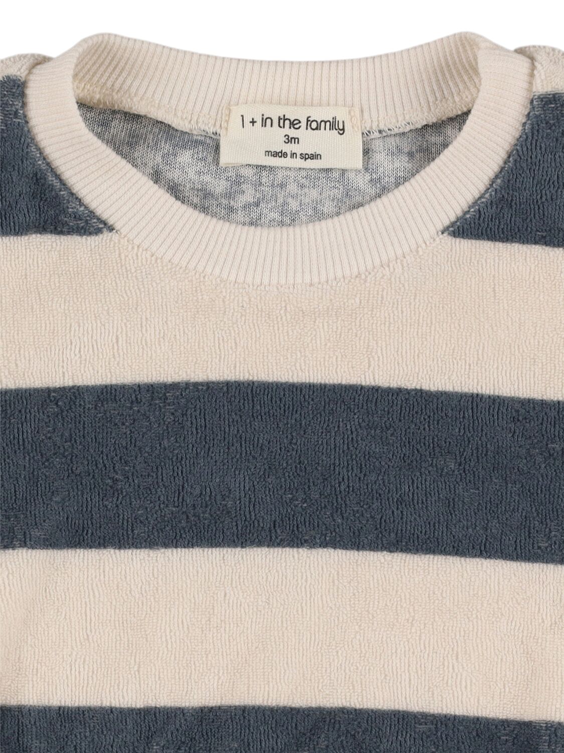 1+ In The Family Striped Cotton Blend Terry Sweatshirt In White/blue
